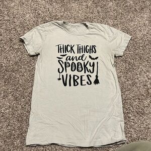 Thick thighs and spooky vibes graphic Halloween Tshirt